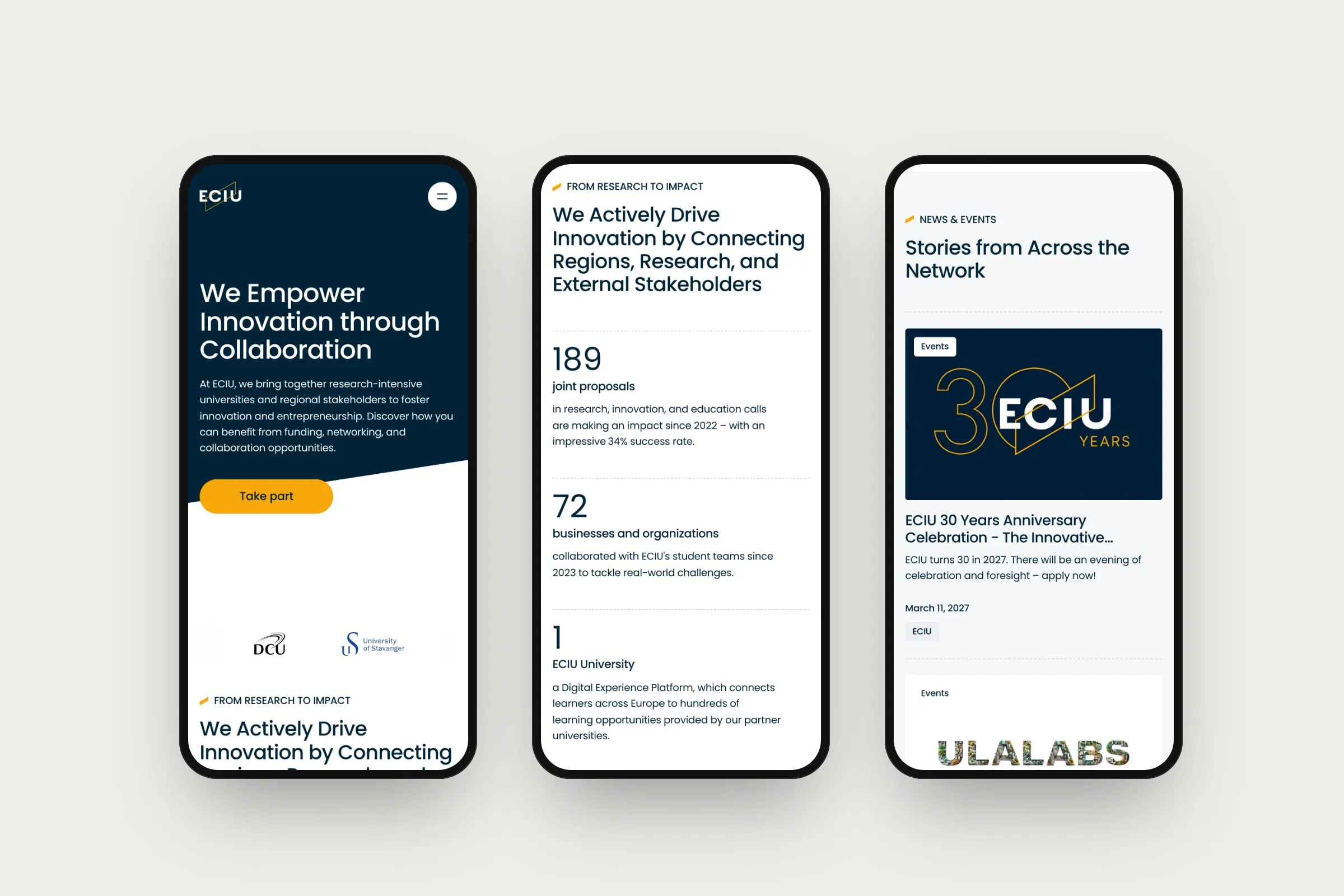 The ECIU website on mobile